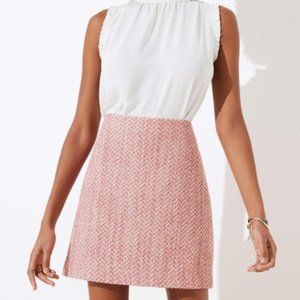 Loft Pink/White Zig Zag Skirt NWT
